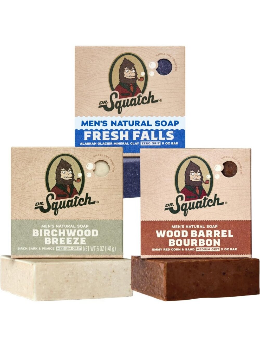 Natural Men's Bar Soap - Cold Process Body Soap with Essential Oils - 3-Pack